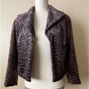 Peck & Peck Petite Textured Faux Fur Feel velvet coat